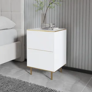 Nočný stolík Imaj - Marble, White