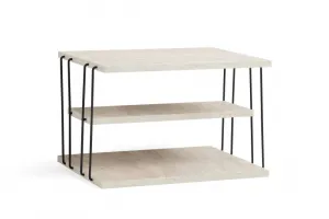 Príručný stolík / Odkladací stolík Lifon - Black, Travertine