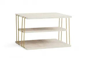 Príručný stolík / Odkladací stolík Lifon - Gold, Travertine