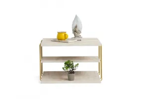 Príručný stolík / Odkladací stolík Lifon - Gold, Travertine