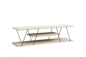 TV stolík Canaz - Black, Travertine