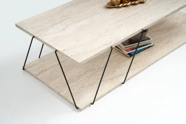 Konferenčný stolík Labranda - Black, Travertine