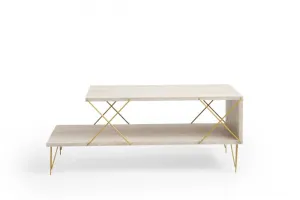 Konferenčný stolík Loire - Gold, Travertine