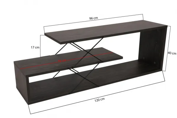TV stolík Zigzag - Dark Brown