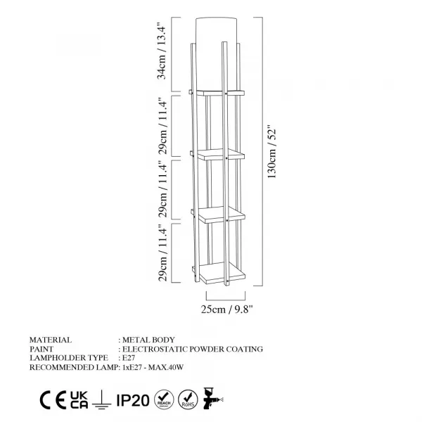Stojacia lampa Shelf Lamp - 8113
