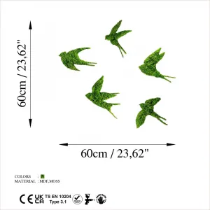 Dekoratívny kovový doplnok na stenu Swallows