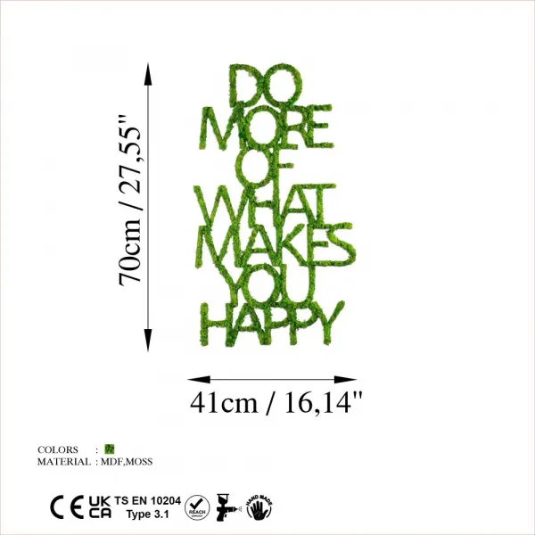 Dekoratívny kovový doplnok na stenu Do More Of What Makes You Happy