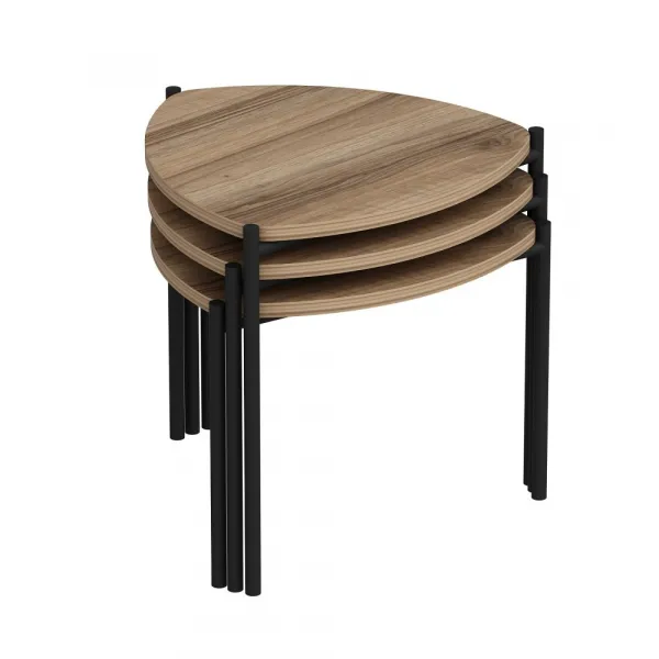 Sada odkladacích stolíkov (3 kusy) Lenny - Walnut