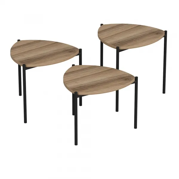 Sada odkladacích stolíkov (3 kusy) Lenny - Walnut