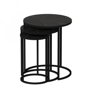 Sada odkladacích stolíkov (3 kusy) Gloria - Black