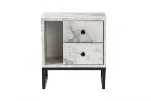 Nočný stolík Glimmer - Fressia Marble, Black
