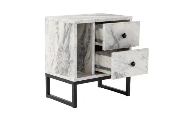 Nočný stolík Glimmer - Fressia Marble, Black