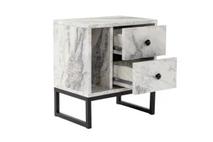 Nočný stolík Glimmer - Fressia Marble, Black