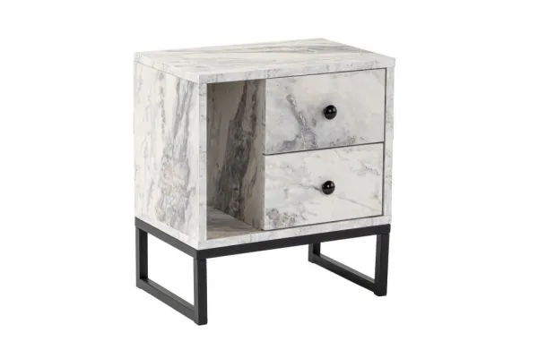 Nočný stolík Glimmer - Fressia Marble, Black