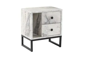 Nočný stolík Glimmer - Fressia Marble, Black