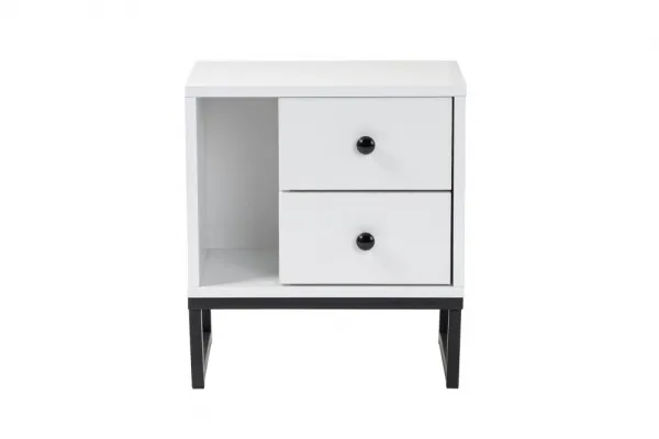 Nočný stolík Glimmer - White, Black
