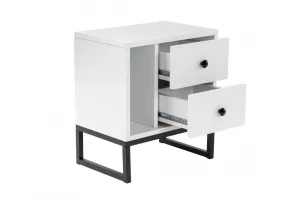 Nočný stolík Glimmer - White, Black