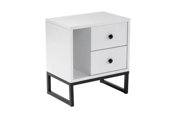 Nočný stolík Glimmer - White, Black