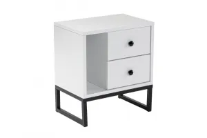 Nočný stolík Glimmer - White, Black