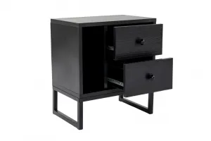 Nočný stolík Glimmer - Wood Black, Black