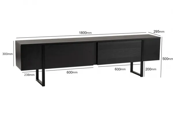 TV stolík Serenity - Wood Black, Black