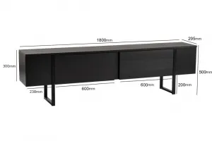 TV stolík Serenity - Wood Black, Black