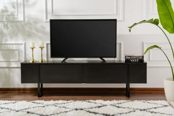 TV stolík Serenity - Wood Black, Black