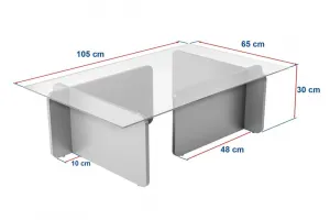 Konferenčný stolík Flavio - Travertine