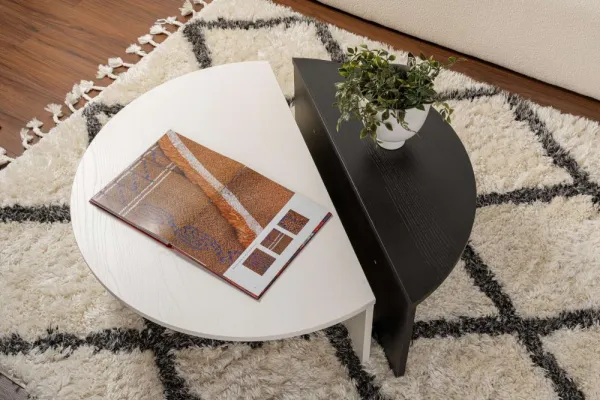 Konferenčný stolík Orion - Wood White, Wood Black