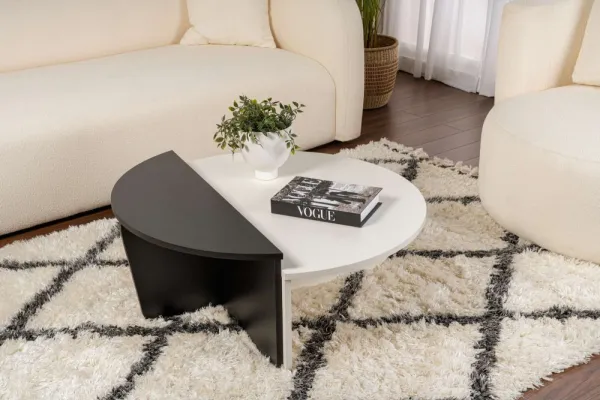 Konferenčný stolík Orion - Wood White, Wood Black