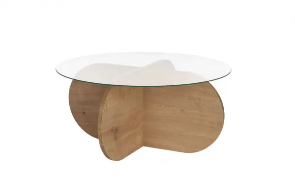 Konferenčný stolík Aeris - Sapphire Oak, Transparent