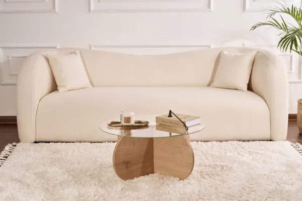 Konferenčný stolík Aeris - Sapphire Oak, Transparent