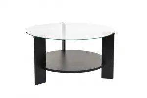Konferenčný stolík Clara - Wood Black, Transparent