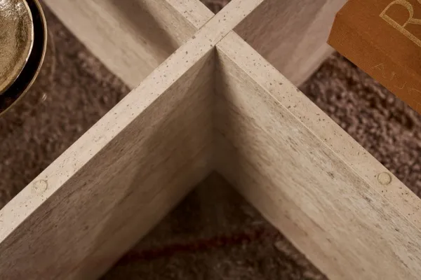 Konferenčný stolík Aeris - Travertine, Transparent