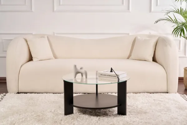 Konferenčný stolík Clara - Wood Black, Transparent