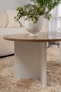Konferenčný stolík Sable - Walnut, White