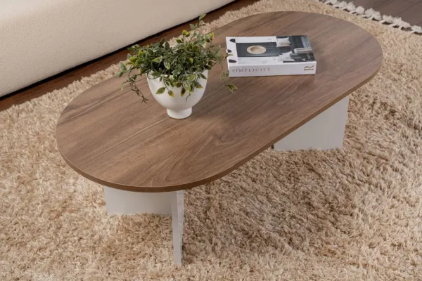Konferenčný stolík Sable - Walnut, White