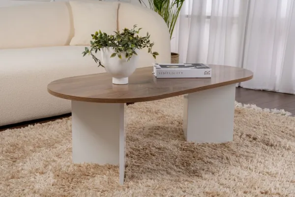 Konferenčný stolík Sable - Walnut, White