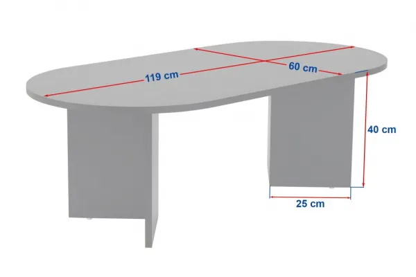 Konferenčný stolík Sable White