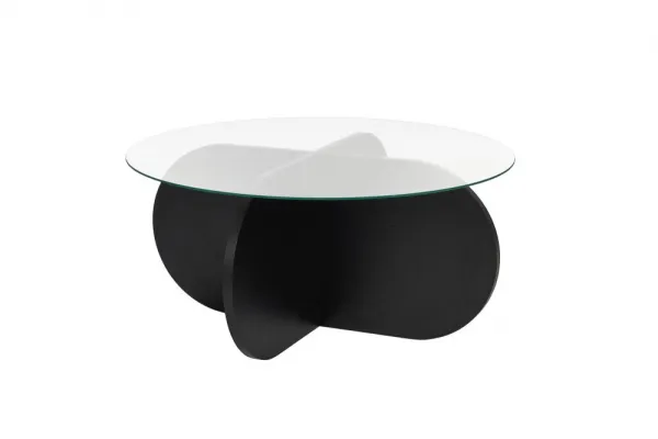 Konferenčný stolík Aeris - Wood Black, Transparent