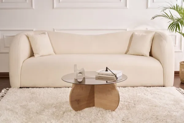 Konferenčný stolík Aeris Sapphire Oak s tmavým sklom