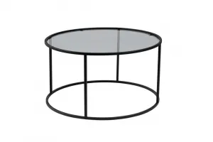 Konferenčný stolík Aurum Black s tmavým sklom, 80 cm