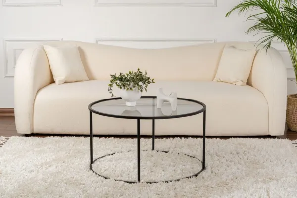 Konferenčný stolík Aurum Black s tmavým sklom, 80 cm