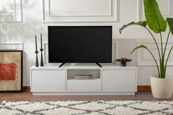 Televízny stolík Vanguard Natural White