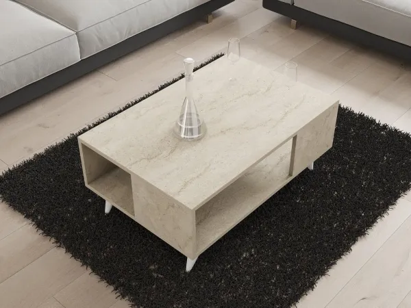 Konferenčný stolík Yuka - Travertine