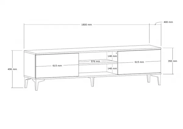 TV stolík Erem - Walnut, Black