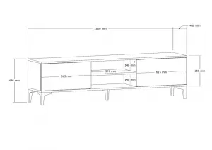 TV stolík Erem - Walnut, Black