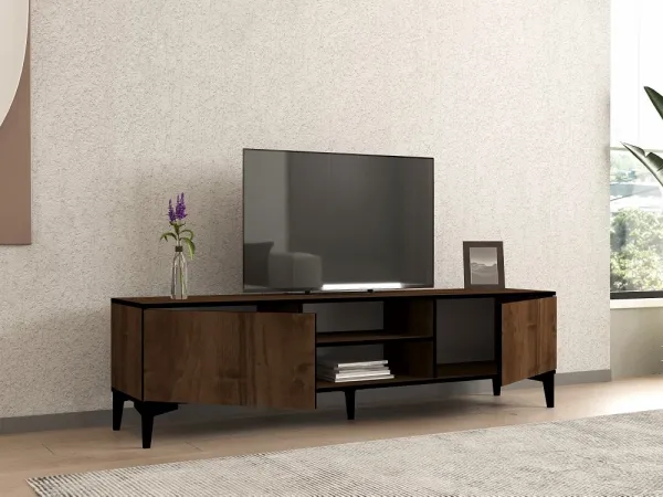 TV stolík Erem - Walnut, Black