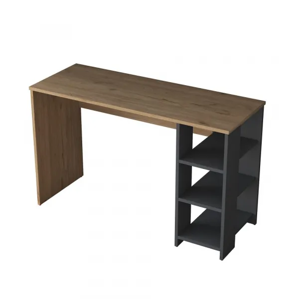 Kalune Design Moderní sada Megis s psacím stolem, knihovnou a policí ořech/antracit