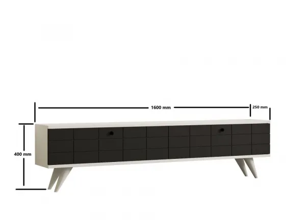 TV stolík Alberi - Anthracite, White